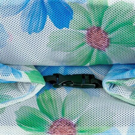 Torba na zakupy niebieska-błękitne kwiaty ze sprzączką