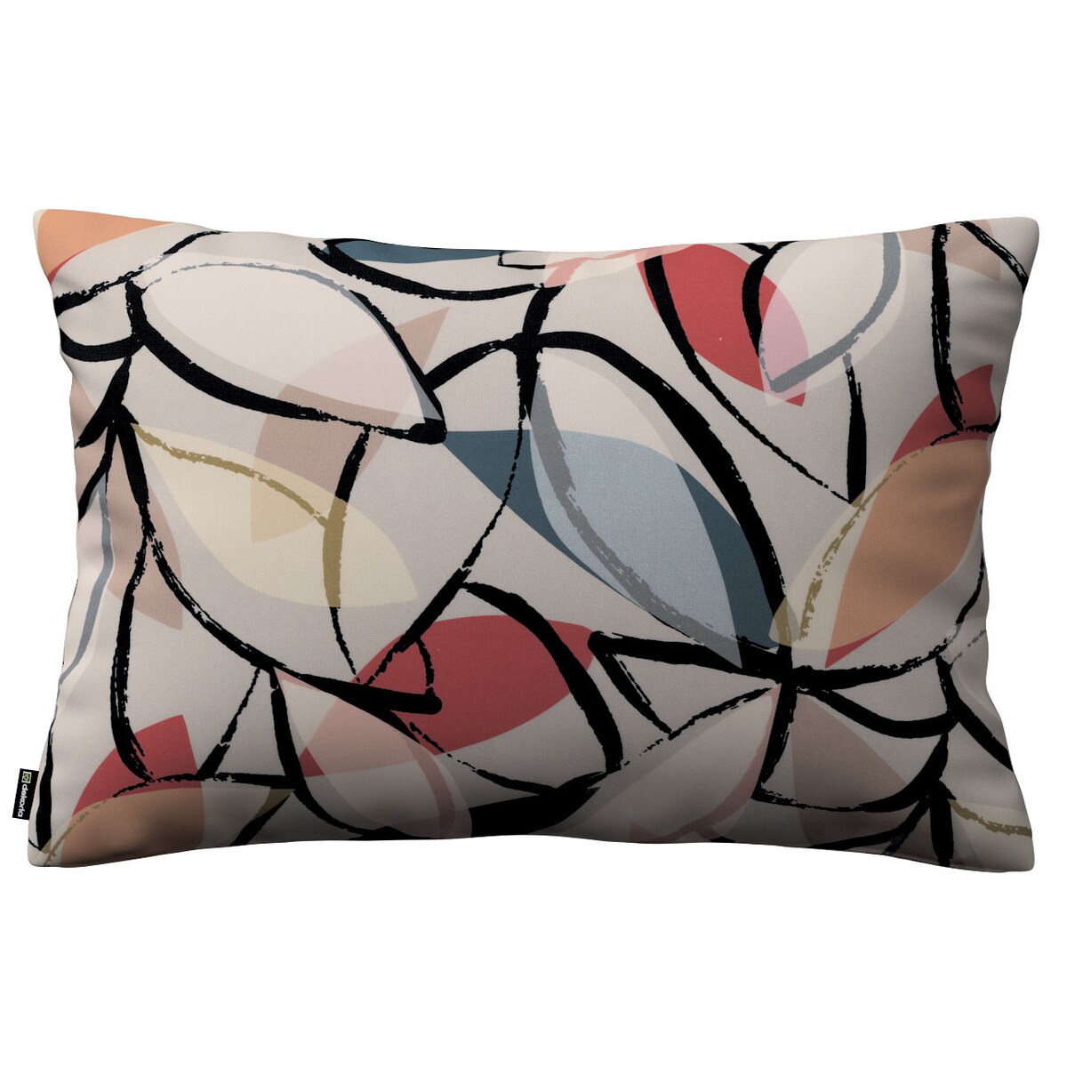 Poszewka Kinga na poduszkę prostokątną 60x40 różowo-szare motywy roślinne