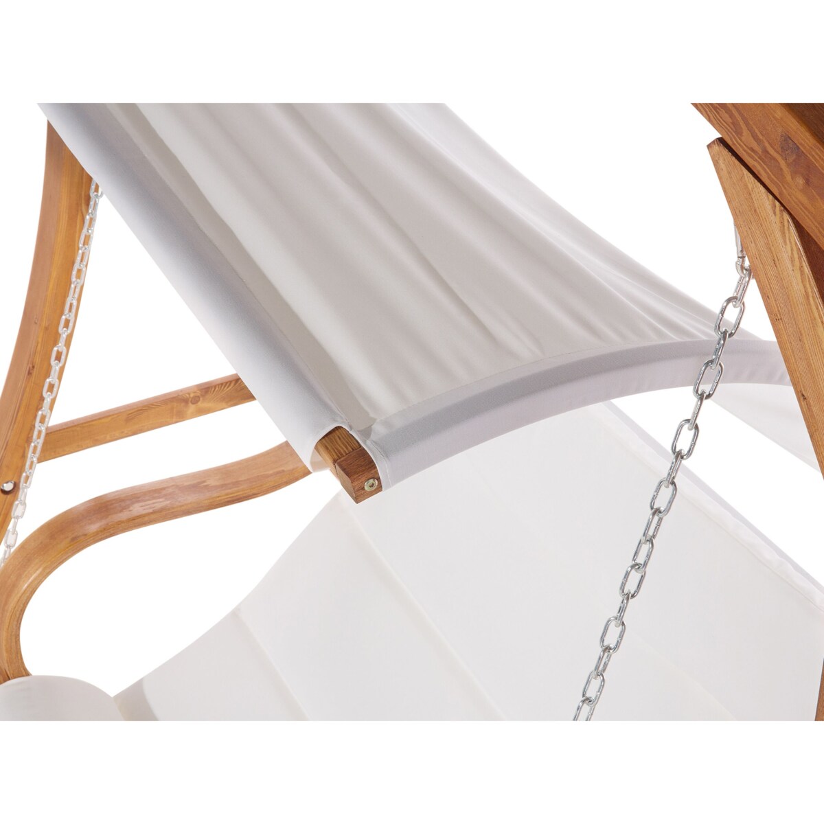 Huśtawka ogrodowa drewniana beżowa APRILIA