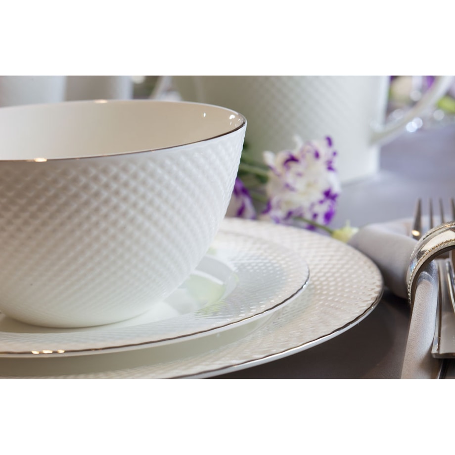 VILLA ITALIA Kubek porcelanowy platynowa linia 350 ml BARI PLATIN