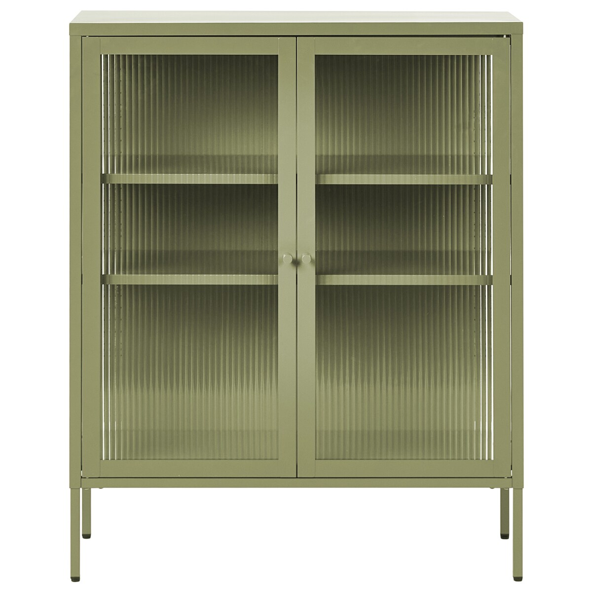 Szafka ze szklanymi drzwiami LERRYN Metal 90 cm Zielony