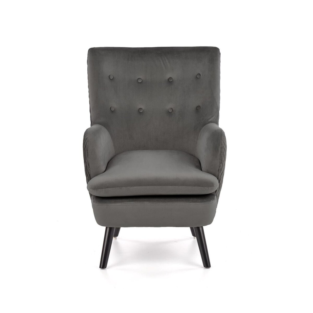 FOTEL WYPOCZYNKOWY Idris szary DREWNIANE NOGI czarne