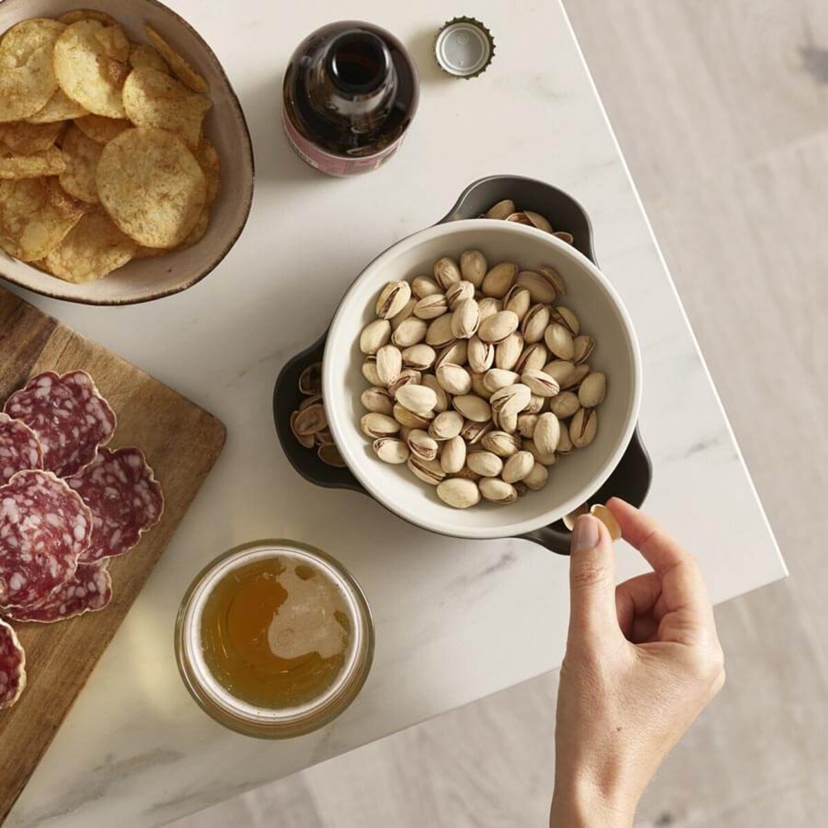 Podwójne naczynie do przekąsek szare Double Dish, Joseph Joseph