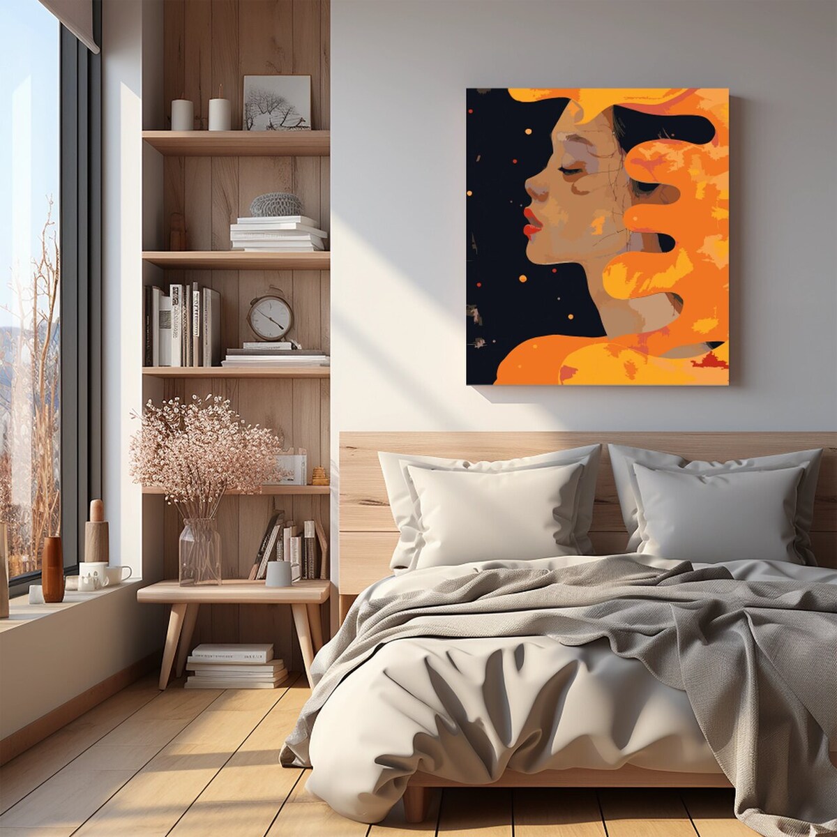 Malowanie po numerach, zestaw DIY – KOBIETA Z LAWĄ 80x80 cm- Produkt PL