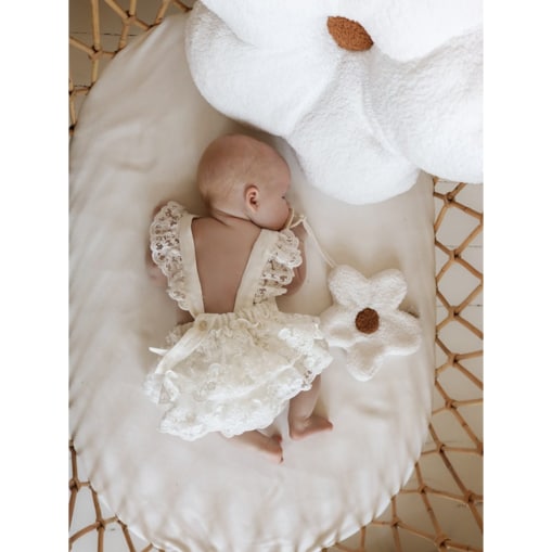 Duża poduszka stokrotka ecru