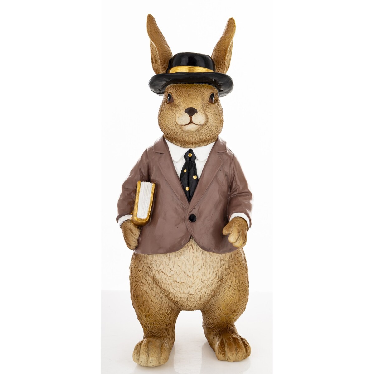 Dekoracja - królik z książką pod pachą 27x10,5x11 cm SONRA-2