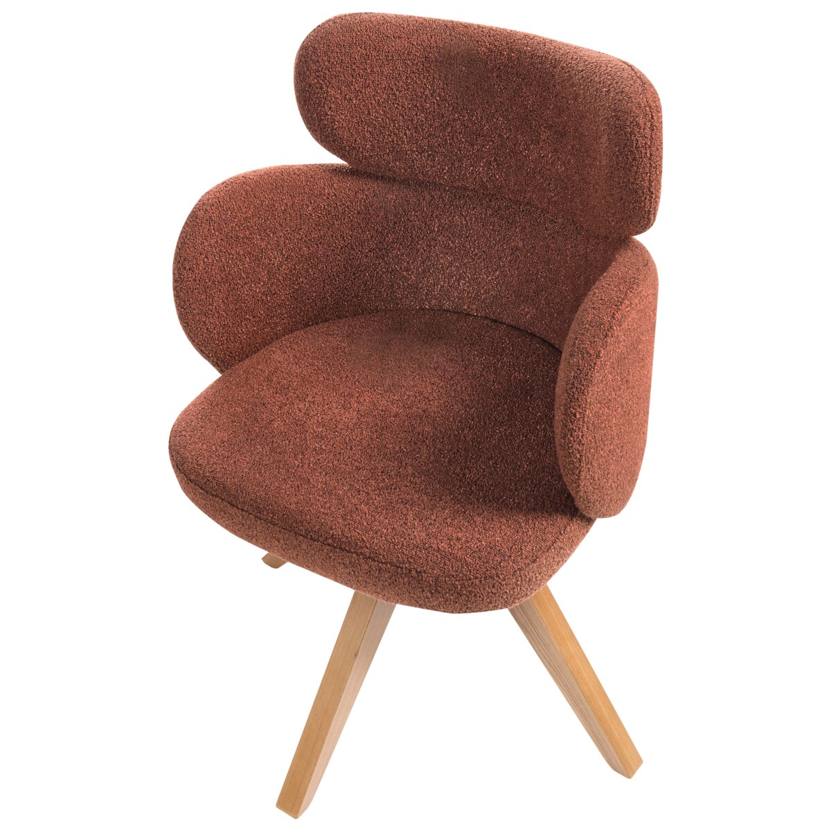 Krzesło do jadalni Obrotowy MARCY Boucle Pomarańczowy