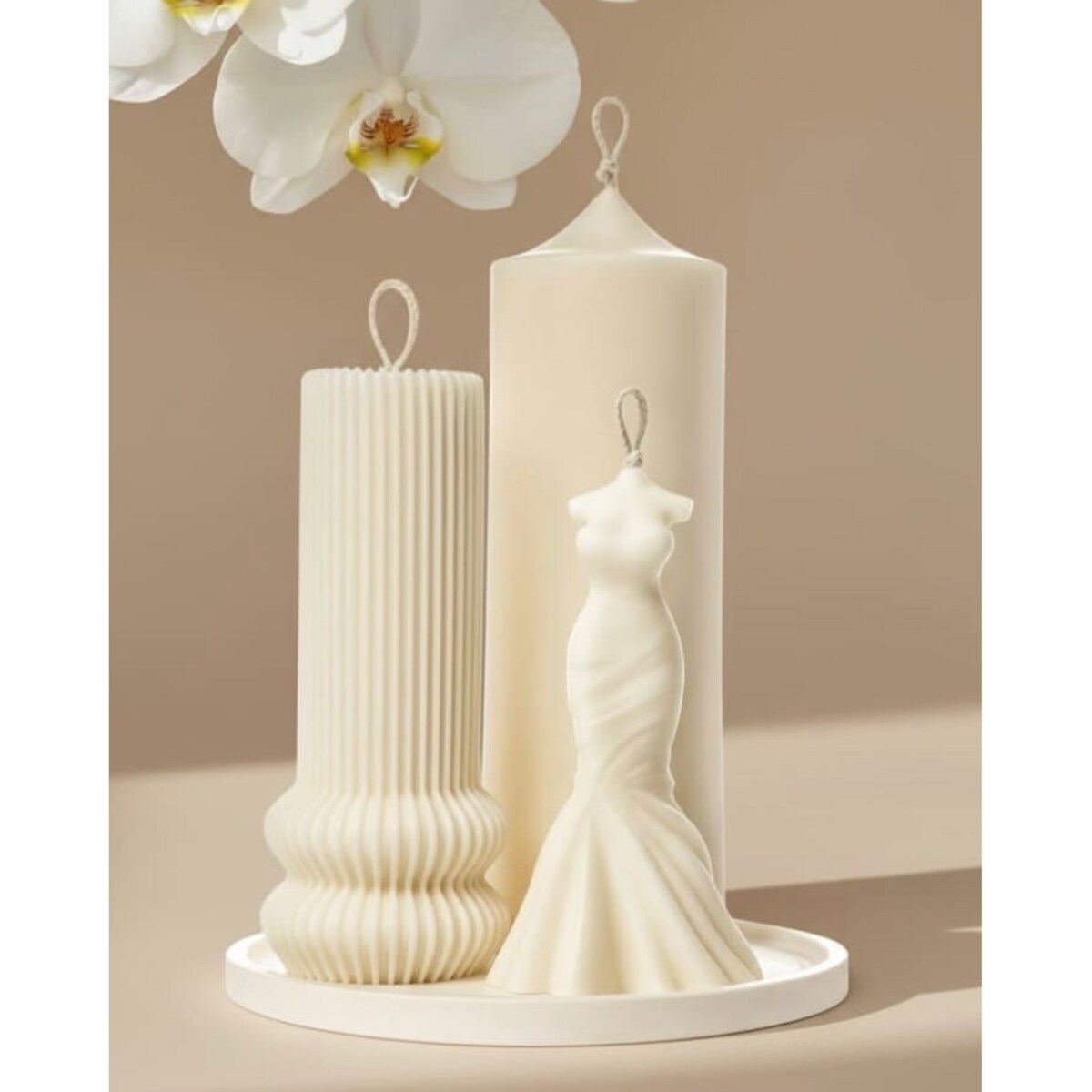 Zestaw świec sojowych Valery na dekoracyjnej tacy – elegancki upominek z torbą prezentową w zestawie