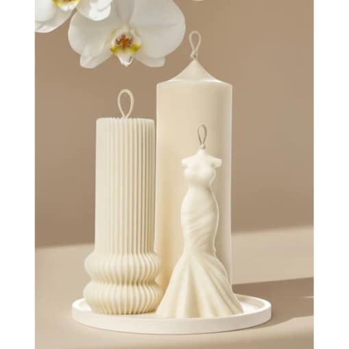 Zestaw świec sojowych Valery na dekoracyjnej tacy – elegancki upominek z torbą prezentową w zestawie