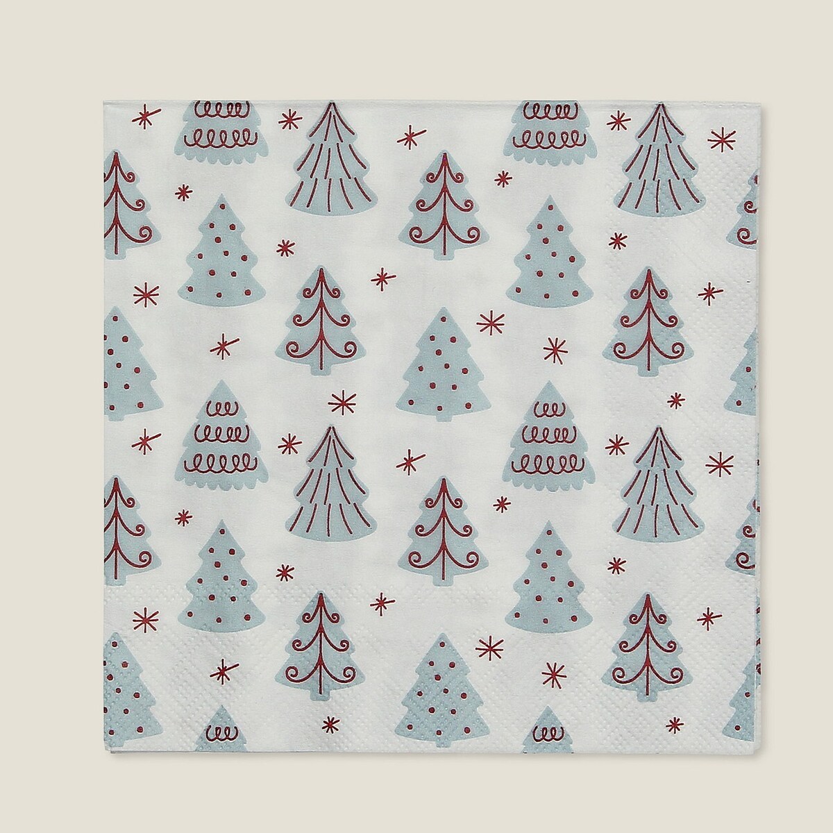 Serwetki świąteczne Winter Trees I 16x16 cm boże narodzenie, święta, świąteczne, biały-niebieski, 16x16x3 cm