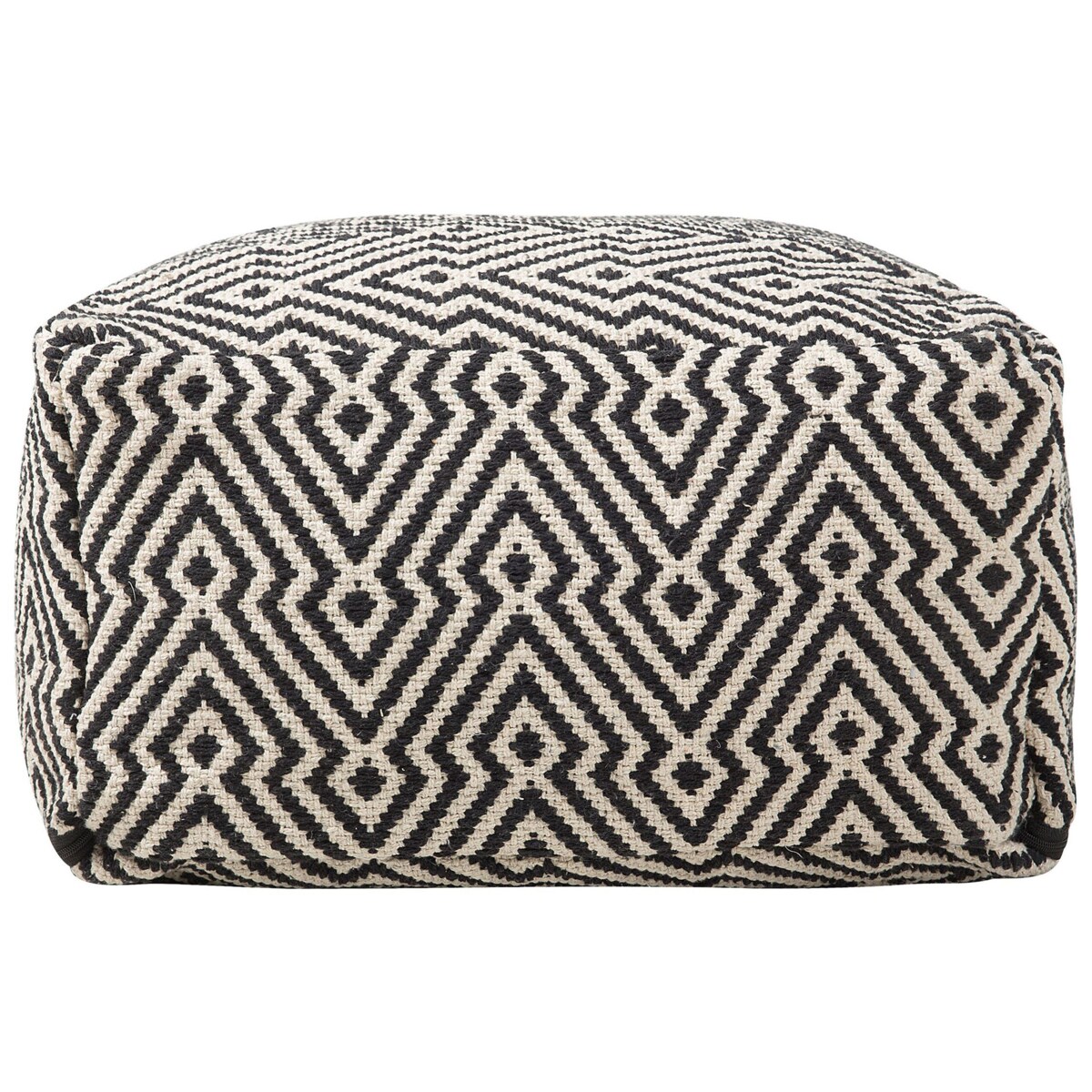 Puf 50 x 50 x 30 cm czarno-biały MUKKI