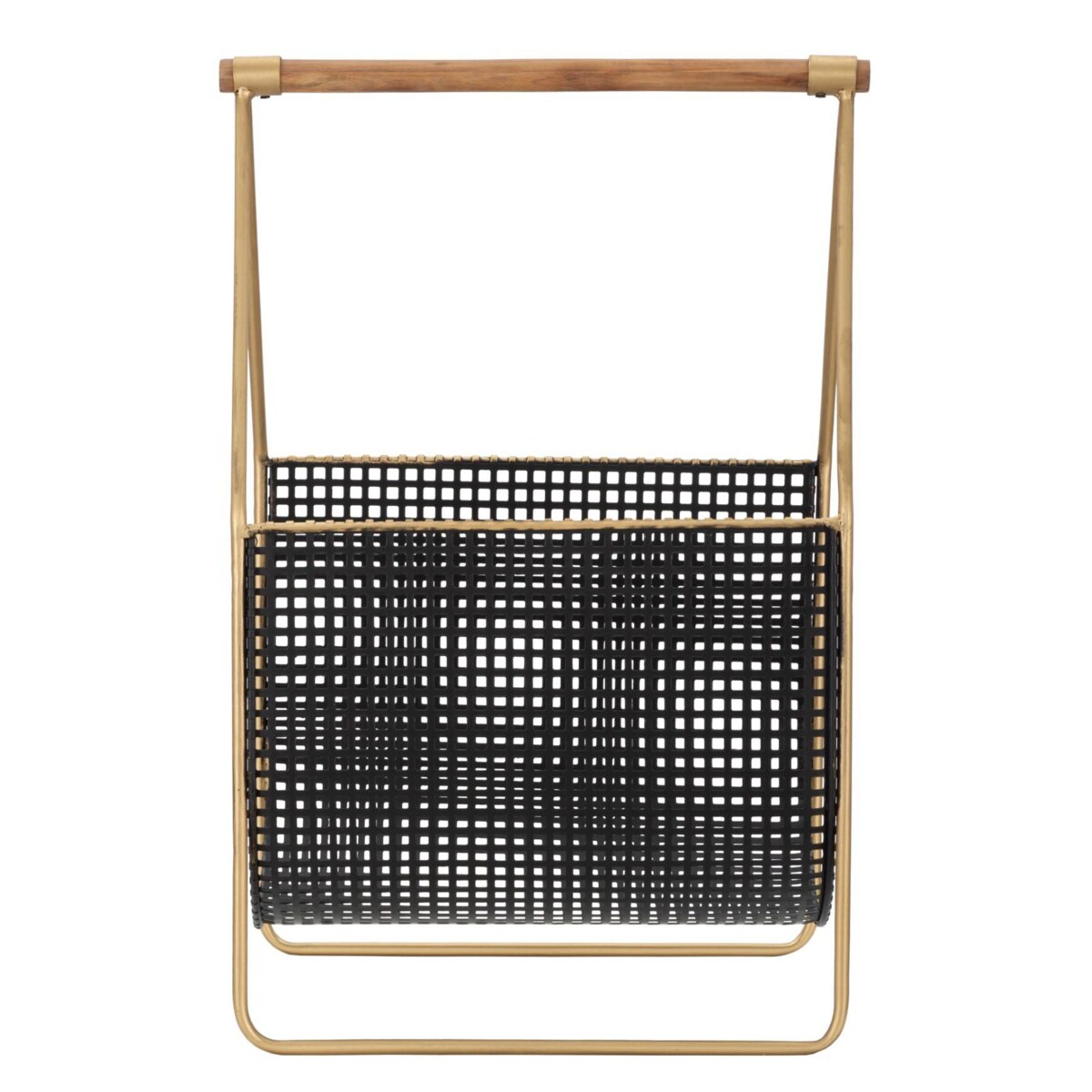 Gazetnik metalowy FASHION, z drewnianą rączką