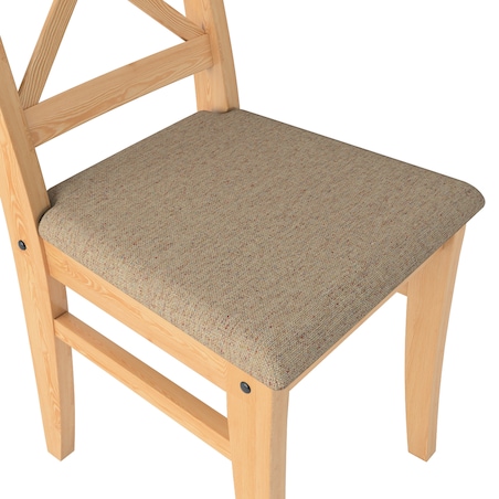 Pokrowiec na krzesło Ingolf z tapicerowanym siedziskiem, beżowy melanż, Inglof, Madrid