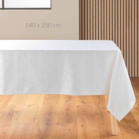 Żakardowy obrus ze srebrnym zdobieniem, YARN, 140 x 250 cm