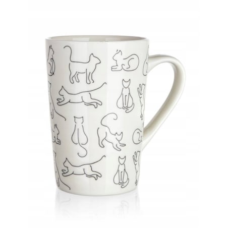 KUBEK WYSOKI w koty CERAMIKA 2x 450 ml na kawę