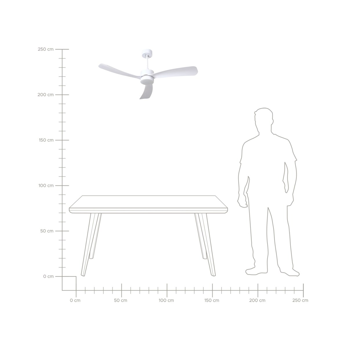 Wentylator sufitowy z lampą PRASLIN Biały