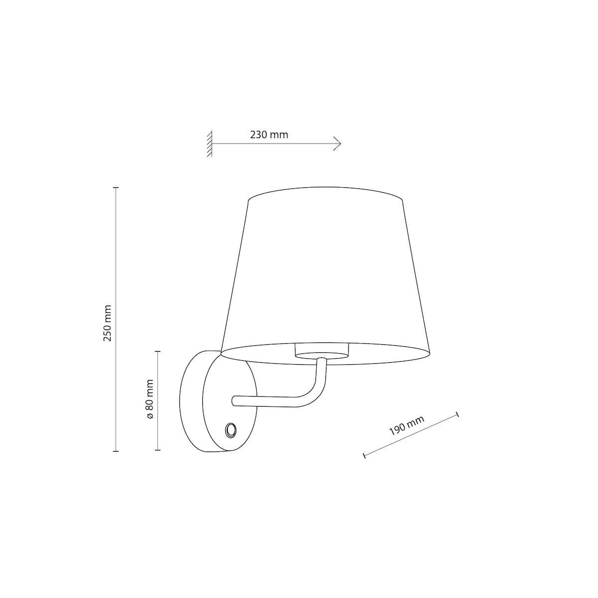Kinkiet ścienny TK Lighting MAJA BLACK 1884 czarny E27 z włącznikiem do sypialni i salonu