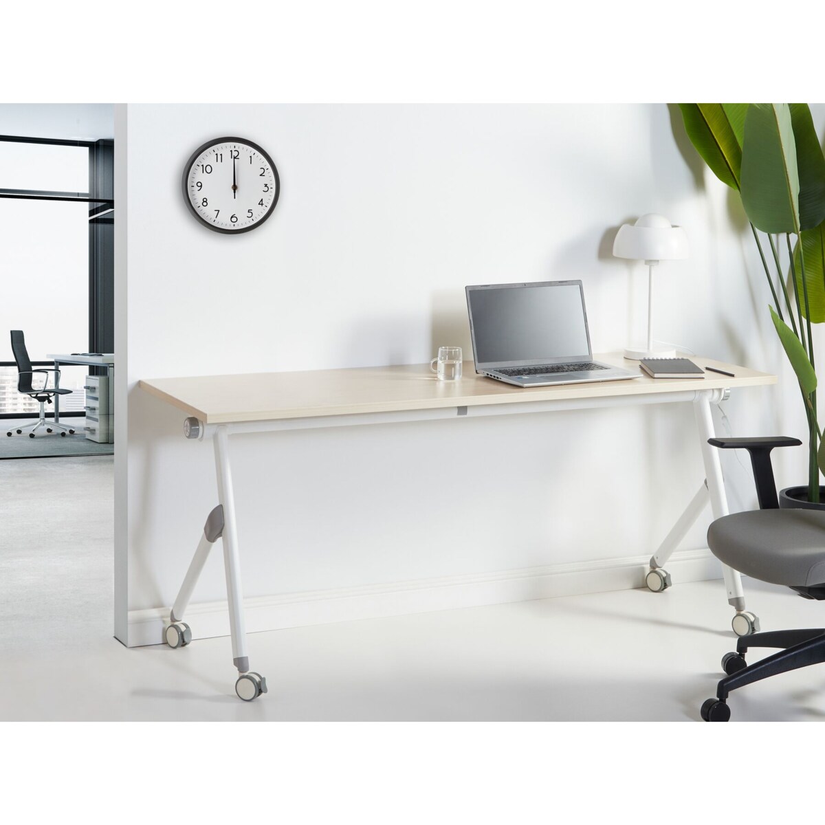 Składane biurko BENDI Jasnobrązowy 180 cm 60 cm Z kółkami