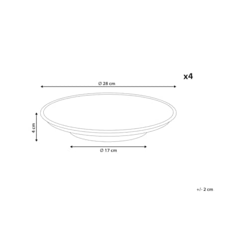 Zestaw 4 dużych talerzy THYME Kamionka Ciemnozielony