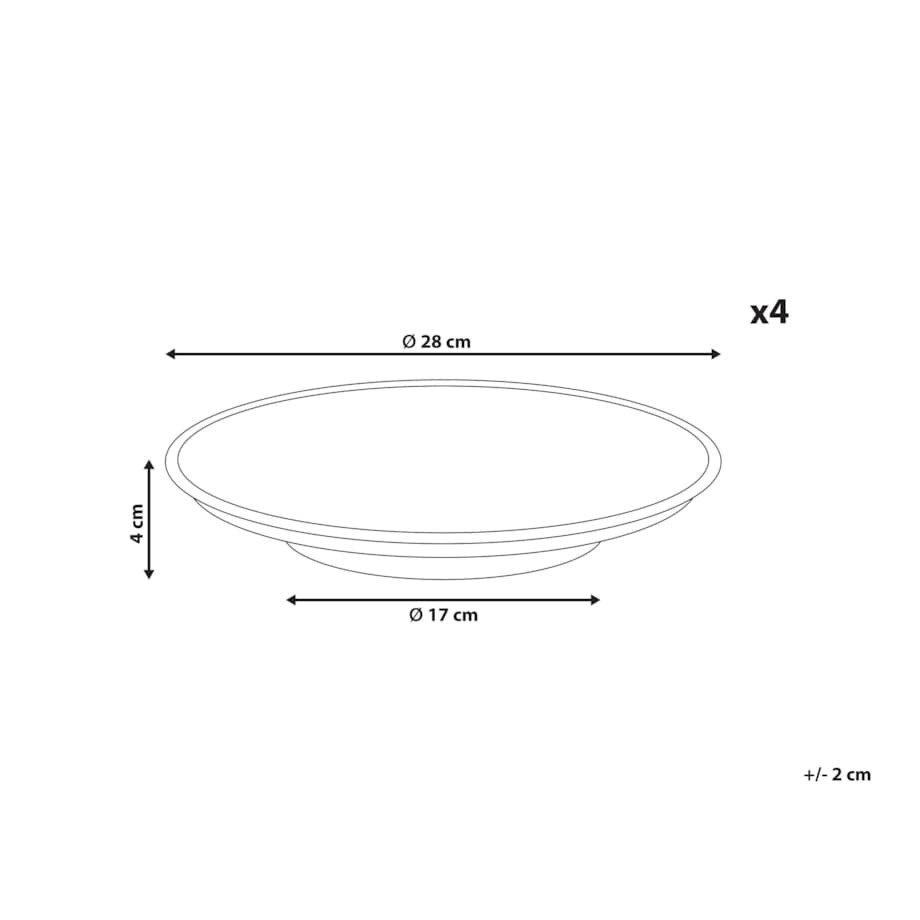 Zestaw 4 dużych talerzy THYME Kamionka Ciemnozielony