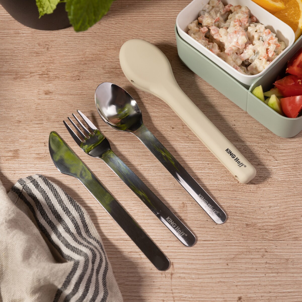 Kinghoff zestaw sztućców w etui do lunch boxów 63235