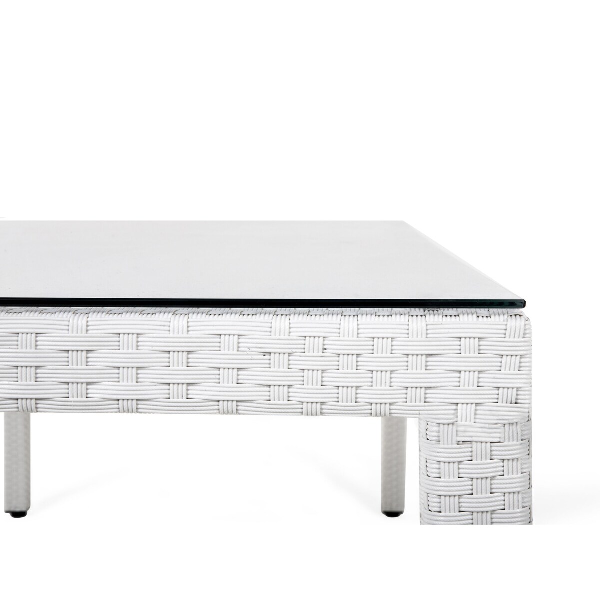 Stół ogrodowy z technorattanu 220 x 100 cm biały ITALY