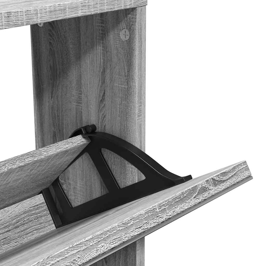 vidaXL Szafka na buty z lustrem, 5 poziomów, szary dąb, 63x17x169,5 cm