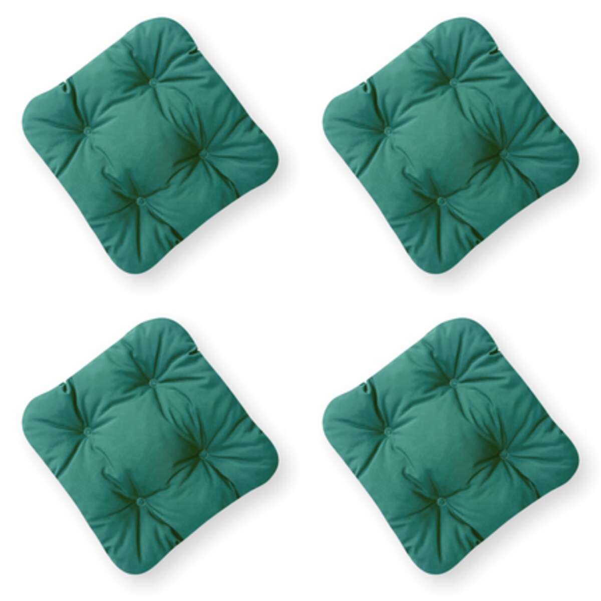 Zestaw 4 poduszek na krzesło/stołek, UV i wodoodporne, 45x45 cm, Zielony