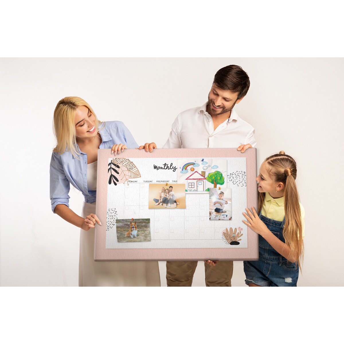 Tablica korkowa Planer miesięczny 100x70cm - drewniane pinezki