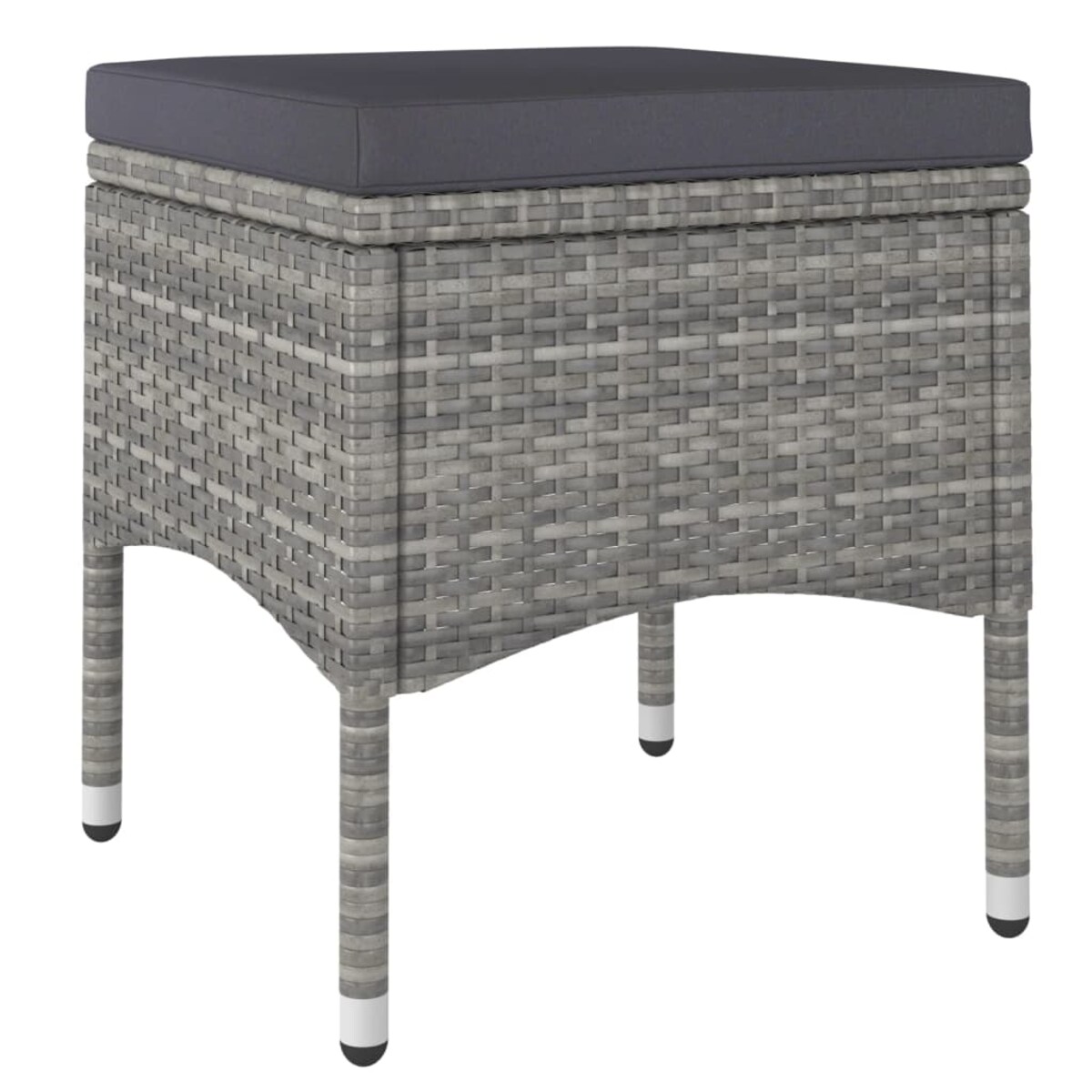 vidaXL 5-cz. zestaw ogrodowy, polirattan i hartowane szkło, szary