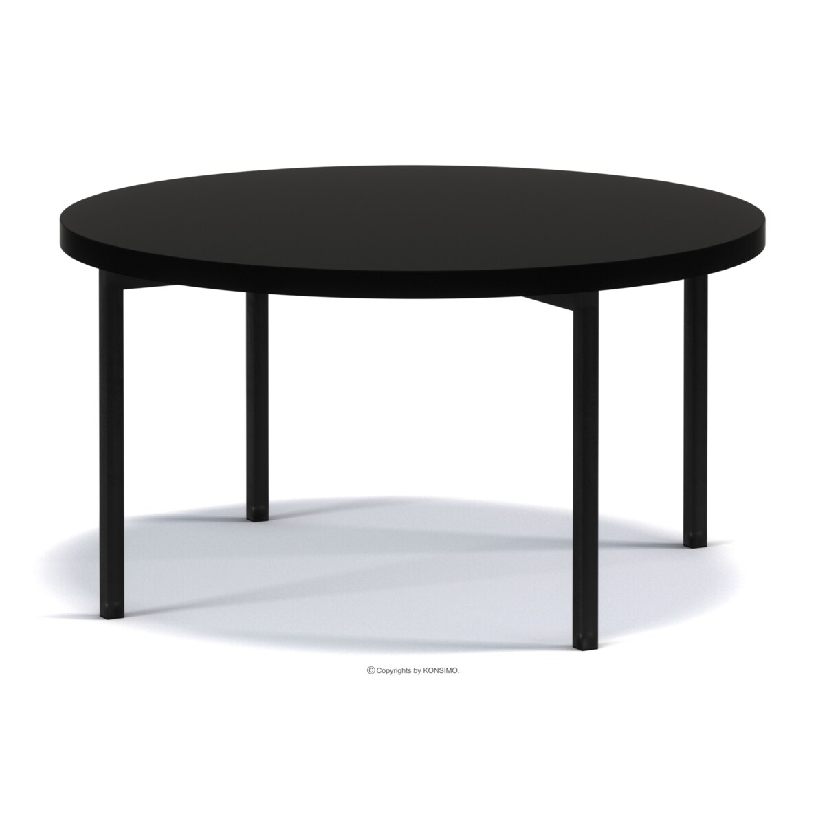 KONSIMO GERIS Stolik kawowy do salonu w stylu industrialnym, czarny mat