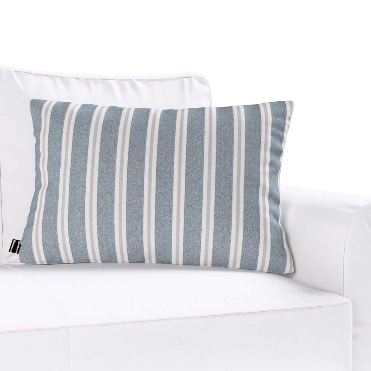 Poszewka Kinga na poduszkę prostokątną 60x40 niebiesko-beżowe pasy