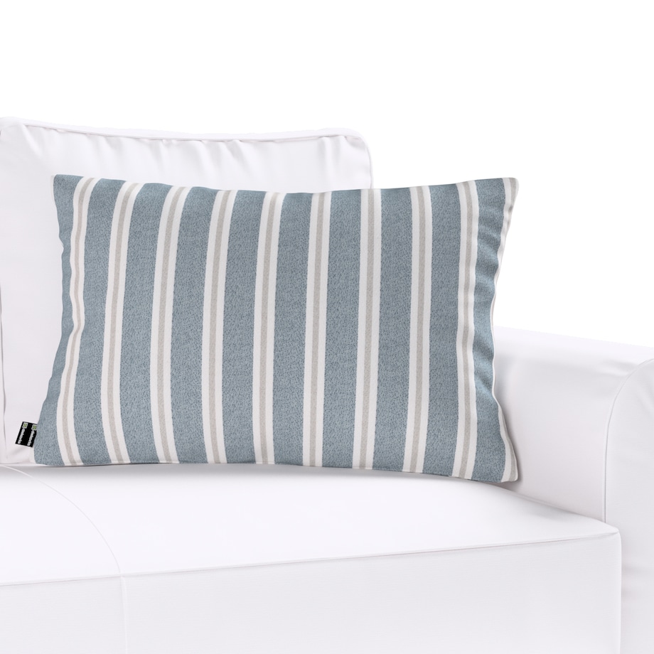 Poszewka Kinga na poduszkę prostokątną 60x40 niebiesko-beżowe pasy