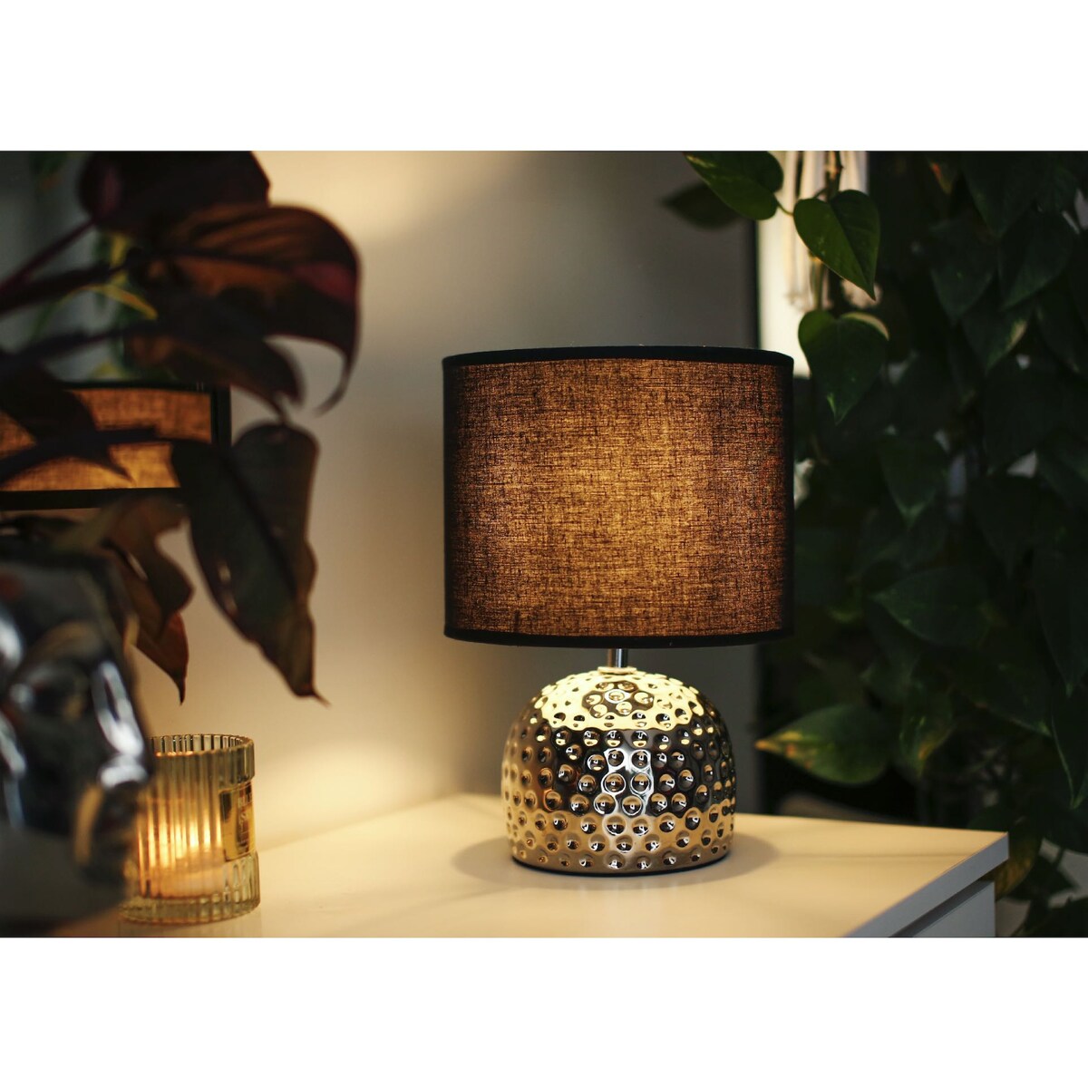 KONSIMO FRAGI Lampa stołowa kolor srebrny