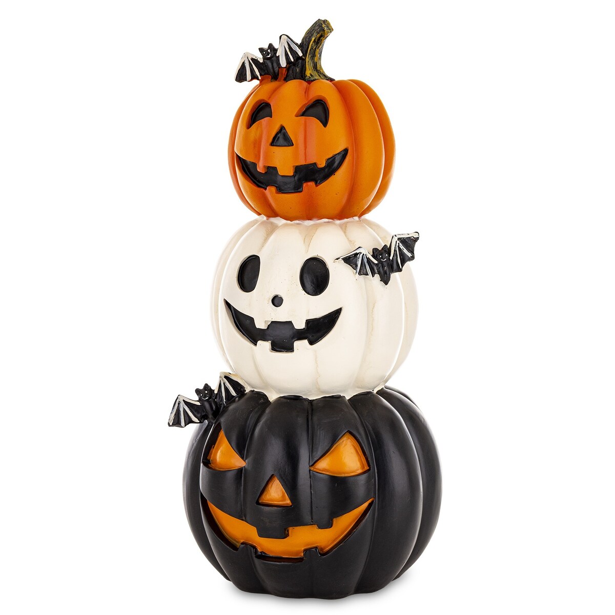 Dekoracja Halloween LED- bałwanek z dyń 40x18x18 cm TURRIS-2 z nietoperzami