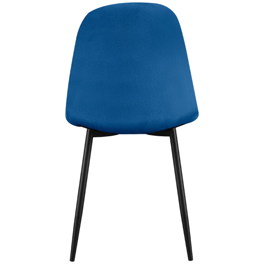 Krzesło tapicerowane welurowe pikowane do salonu z guzikami granatowe