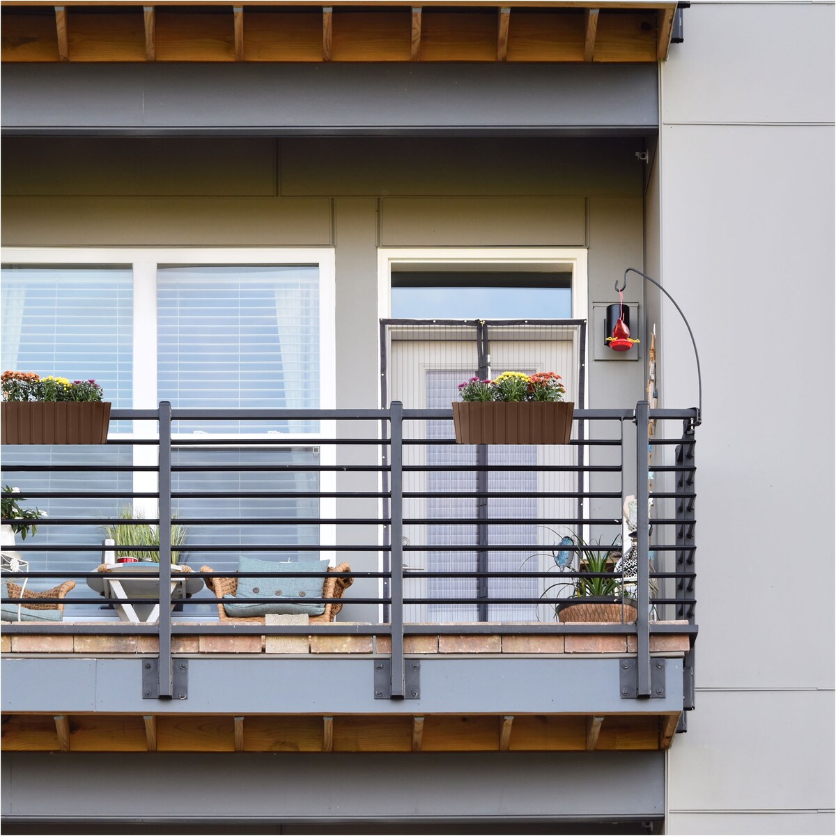 Skrzynka Balkonowa Donica Ogrodowa 38,3 Cm Do Powieszenia Brązowa