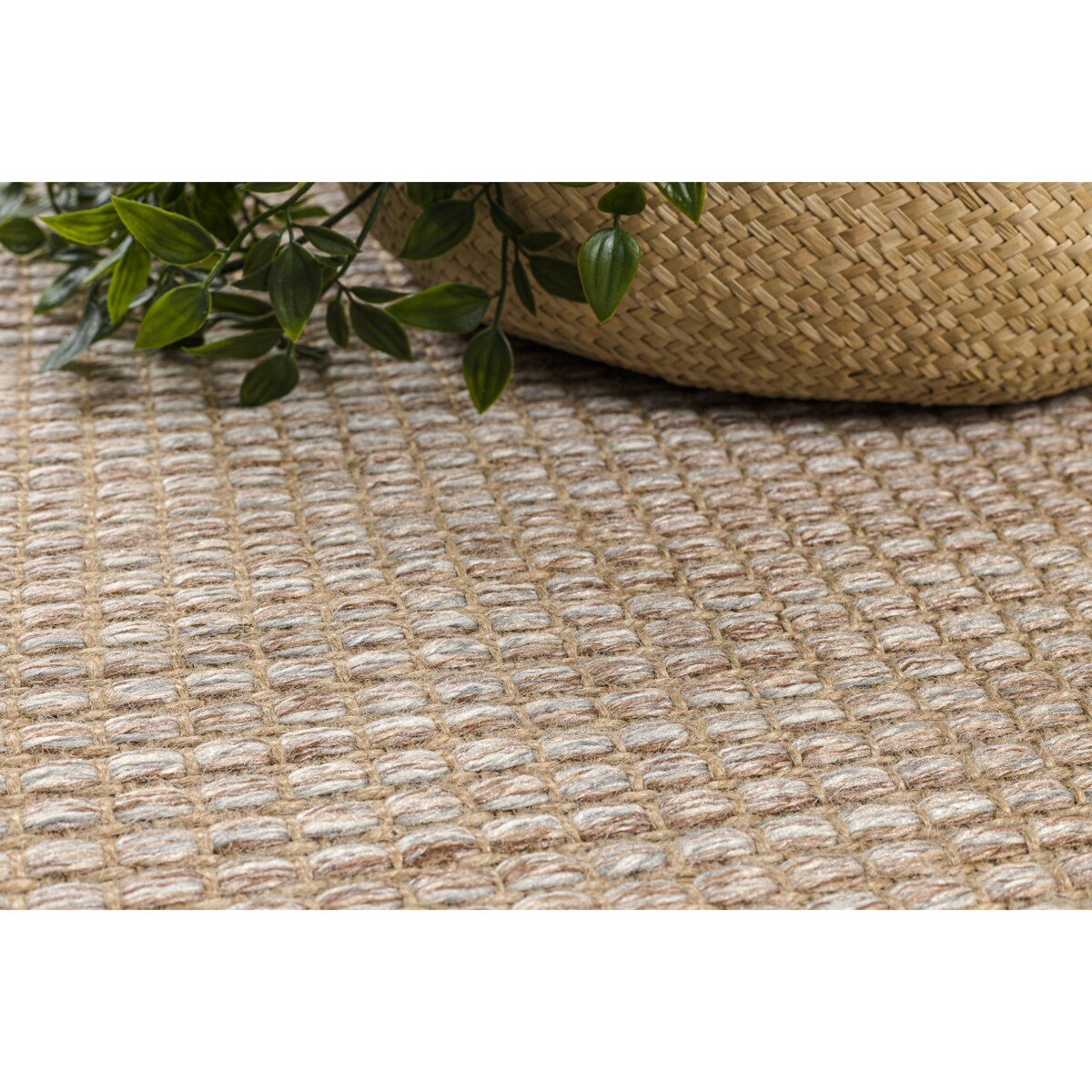 Dywan JUTE 3652 beż / szary jednolity - 60x100 cm