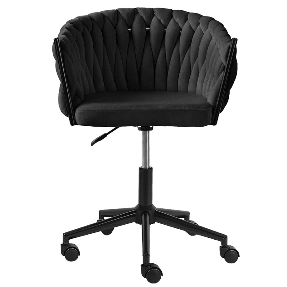 Fotel biurowy obrotowy krzesło biurowe wygodne do biurka regulowany czarne