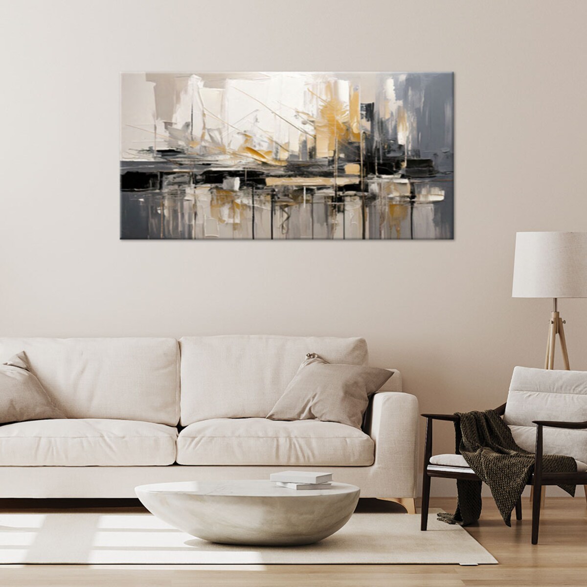 Feeby Obraz do sypialni, Abstrakcyjna Kompozycja Urbanistyczna 80x40