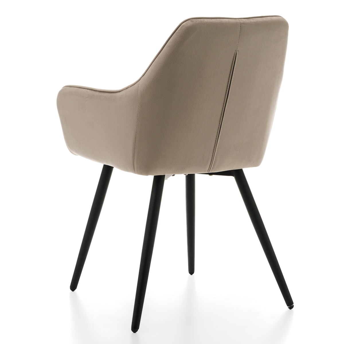 Krzesło tapicerowane welurowe do salonu jadalni VASTO ciemnobeżowe