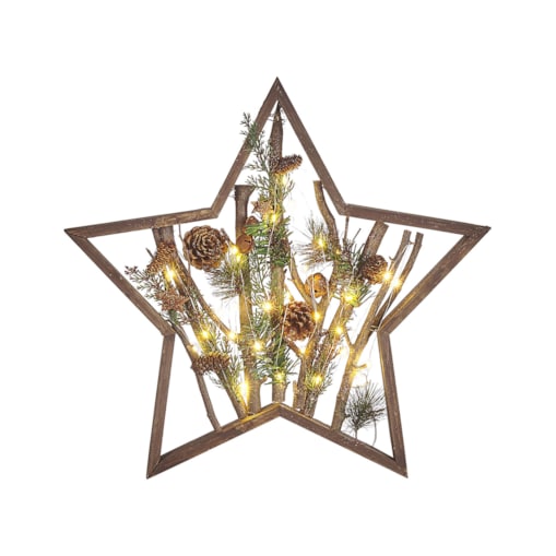 Figurka gwiazda LED ciemne drewno DOKKA