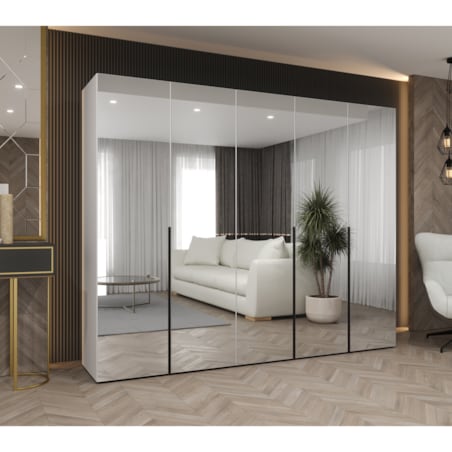 Szafa uchylna otwierana ALICANTE 3 250 wys. 202 cm Biały + u. Czarny