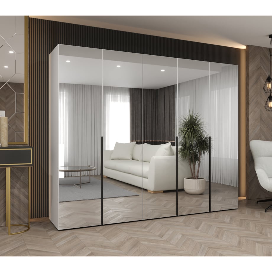 Szafa uchylna otwierana ALICANTE 3 250 wys. 202 cm Biały + u. Czarny