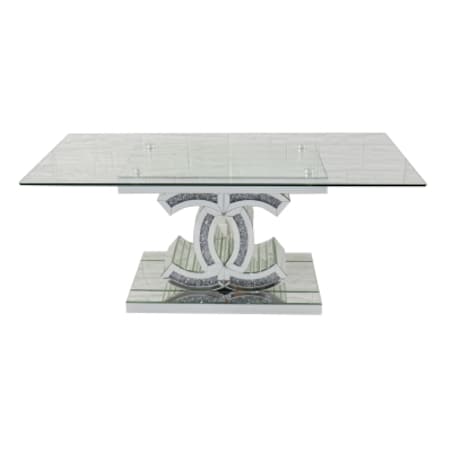Lustrzany stolik kawowy CC z kryształkami Glamour Premium 120x60x45