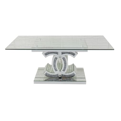 Lustrzany stolik kawowy CC z kryształkami Glamour Premium 120x60x45