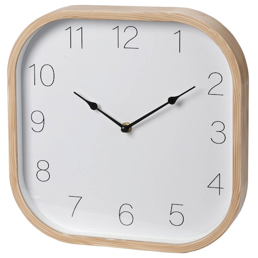 Zegar z ramką z imitacji drewna