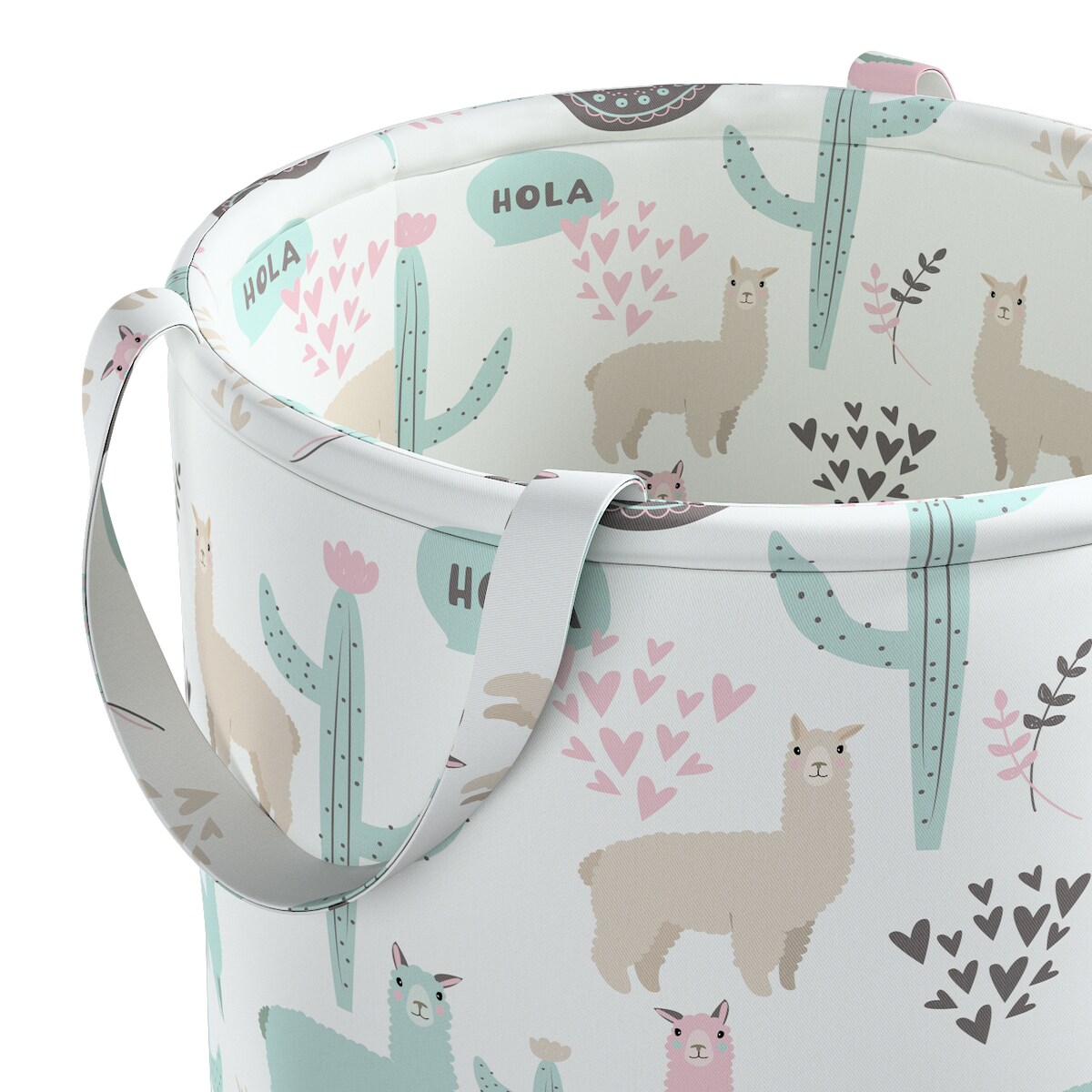 Kosz na zabawki Tobi, pastelowe lamy na jasnoszarym tle, 30x40cm, Magic Collection