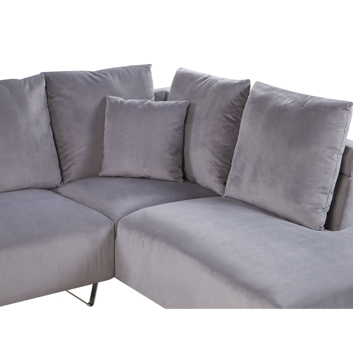 Narożnik sztruksowy lewostronny szary LUNNER