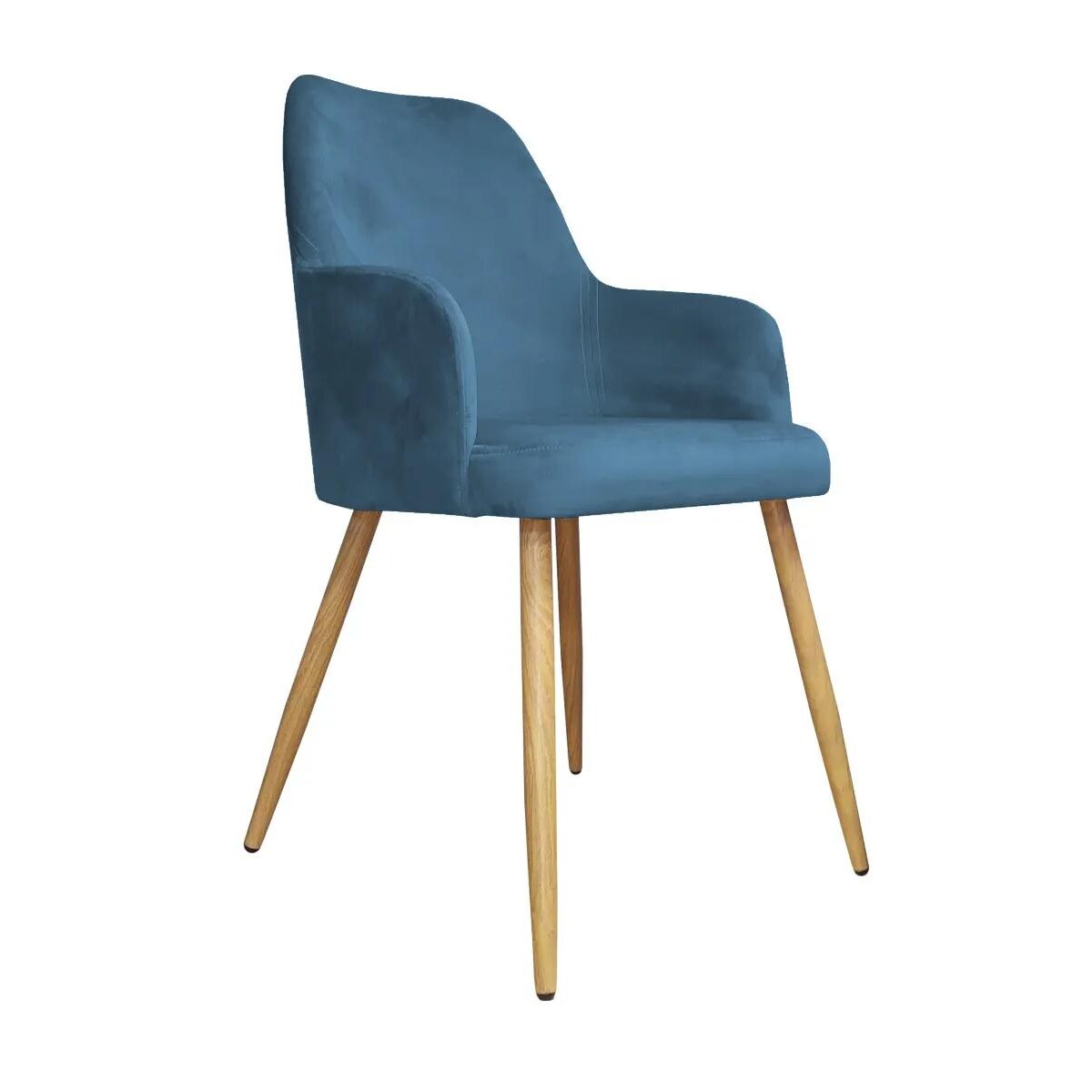 Krzesło WEZERA VELVET ciemno niebieskie/dąb
